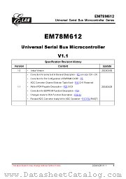 EM78M612CBP datasheet pdf ELAN Microelectronics
