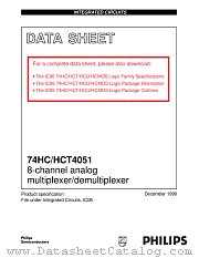 HCT4051 datasheet pdf Philips