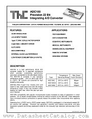 ADC100C datasheet pdf THALER CORPORATION