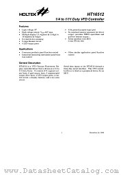 HT16512 datasheet pdf Holtek Semiconductor