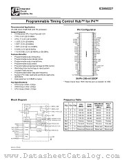 ICS950227 datasheet pdf Integrated Circuit Systems