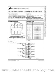 54LS42FMQB datasheet pdf National Semiconductor