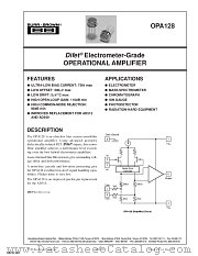 OPA128LM datasheet pdf Burr Brown
