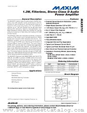 MAX9701EUP+ datasheet pdf MAXIM - Dallas Semiconductor