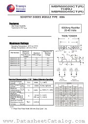 MBR60020CT datasheet pdf TRANSYS Electronics Limited