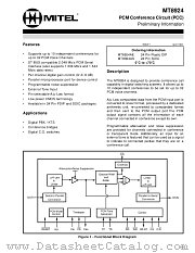 MT8924AS datasheet pdf Mitel Semiconductor