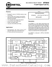 MT8940-1 datasheet pdf Mitel Semiconductor