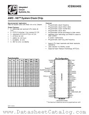 ICS950405 datasheet pdf Integrated Circuit Systems