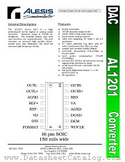 AL1201 datasheet pdf Alesis Semiconductor