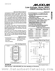 MAX394CPP datasheet pdf MAXIM - Dallas Semiconductor