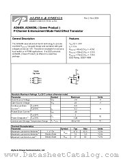 AO6409L datasheet pdf Alpha & Omega Semiconductor
