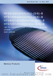 HYS64D64300GU-6-B datasheet pdf Infineon