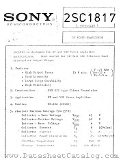 2SC1817 datasheet pdf SONY