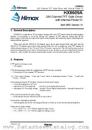 HX8609A datasheet pdf Himax Technologies Inc