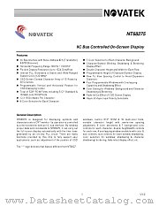 NT68275 datasheet pdf Novatek