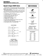 MC74VHC02D datasheet pdf ON Semiconductor
