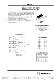 IN74AC32 datasheet pdf INTEGRAL Semiconductor Devices