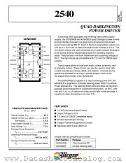 UDN2540B datasheet pdf Allegro MicroSystems