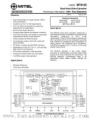 MT9122AP datasheet pdf Mitel Semiconductor