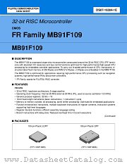 MB91F109PFV datasheet pdf Fujitsu Microelectronics