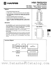 HM-7602 datasheet pdf Harris Semiconductor