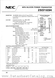 2SD1694 datasheet pdf NEC