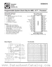 ICS94215YF-T datasheet pdf Integrated Circuit Systems