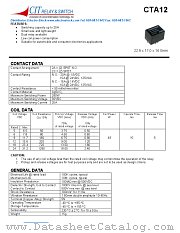 CTA12 datasheet pdf CIT Relay & Switch