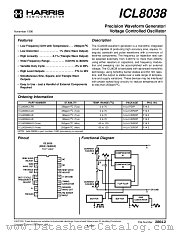 ICL8038BCJD datasheet pdf Harris Semiconductor