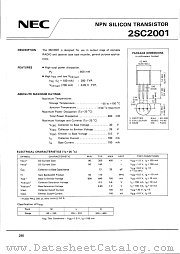 2SC2001 datasheet pdf NEC