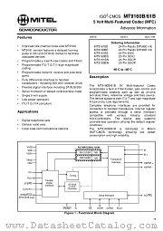 MT9160BN datasheet pdf Mitel Semiconductor