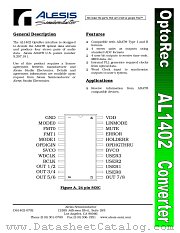 AL1402 datasheet pdf Alesis Semiconductor