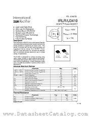 IRLR/U3410 datasheet pdf International Rectifier