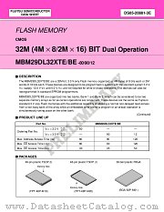 MBM29DL322TE-90TN datasheet pdf Fujitsu Microelectronics