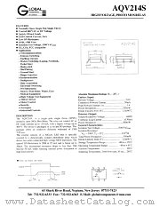 AQV214S datasheet pdf Global Components & Controls