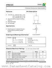 APM2305A datasheet pdf ANPEC Electronics Corporation