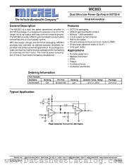 MIC863BM5 datasheet pdf Micrel Semiconductor