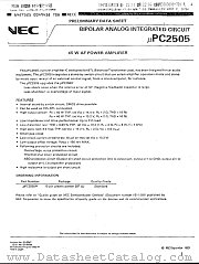 UPC2505 datasheet pdf NEC