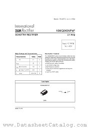 10MQ040NPBF datasheet pdf International Rectifier