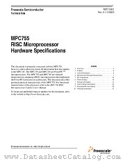 MPC755BRX300LE datasheet pdf Motorola