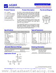 AG603 datasheet pdf WJ Communications