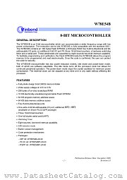 W78E54B datasheet pdf Winbond Electronics