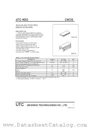 UTC4052 datasheet pdf Unisonic Technologies