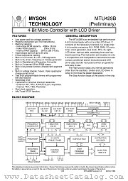 MTU429B datasheet pdf MYSON TECHNOLOGY