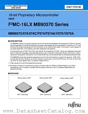 MB90574CPMT datasheet pdf Fujitsu Microelectronics