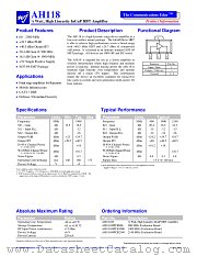 AH118 datasheet pdf WJ Communications