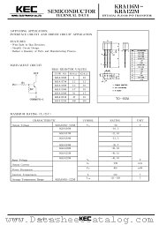 KRA116 datasheet pdf Korea Electronics (KEC)