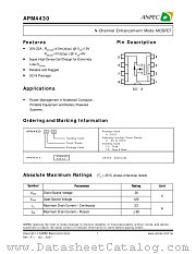 APM4430KC-TR datasheet pdf ANPEC Electronics Corporation