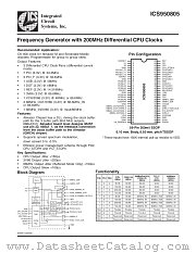 ICS950805 datasheet pdf Integrated Circuit Systems