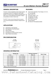 CM1117DCN252 datasheet pdf Champion Microelectronic Corporation